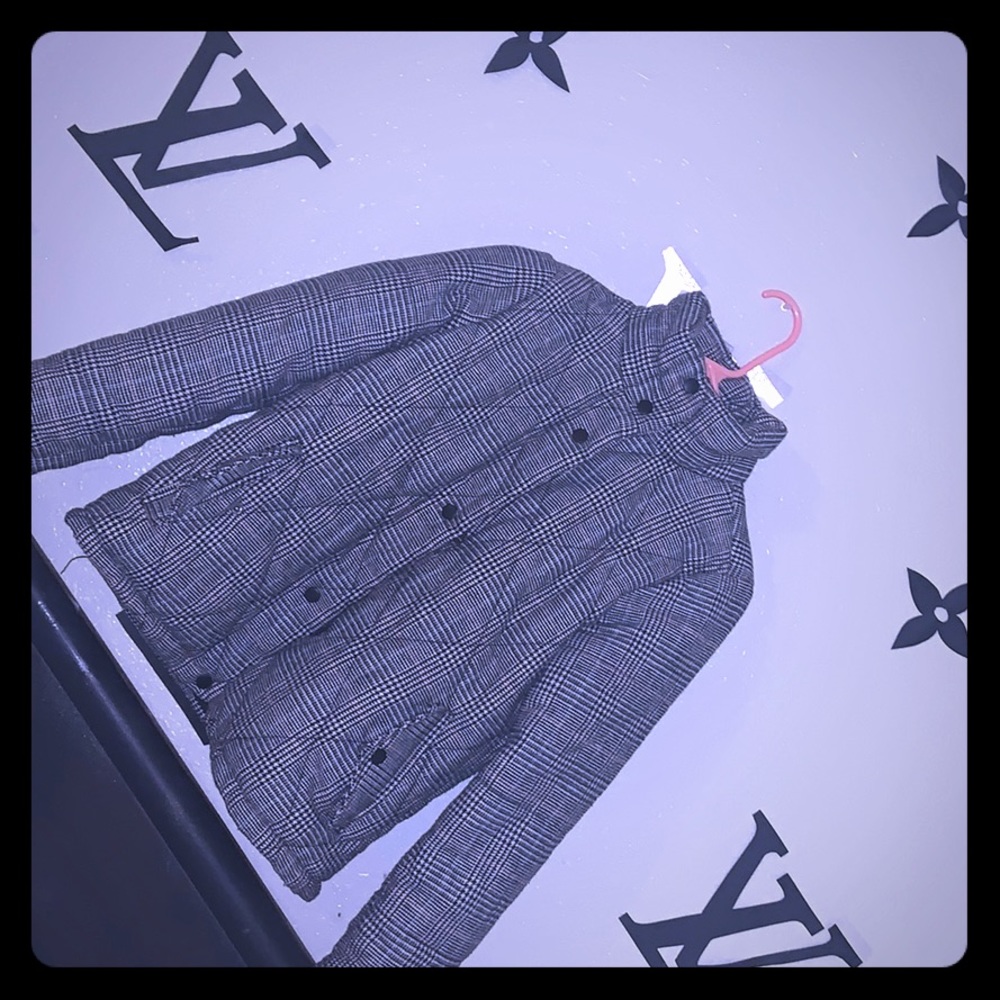 Plaid puffer coat